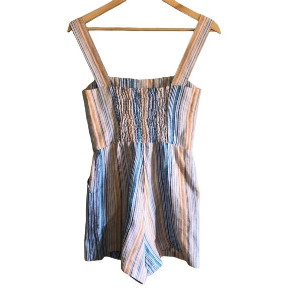 REFORMATION Womens Striped Linen Romper Playsuit Jumpsuit 2 - Picture 7 of 7